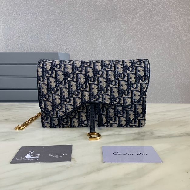 Dior original canvas saddle pouch S5620 blue