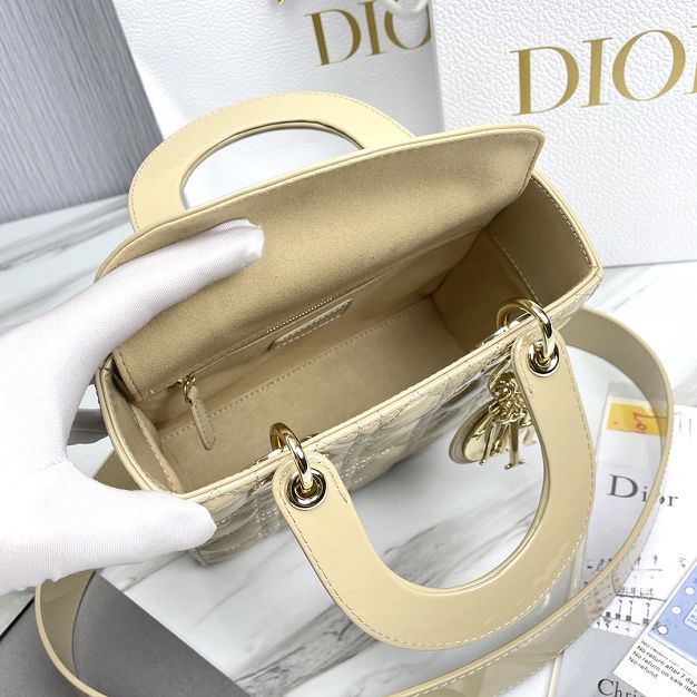 Dior original patent calfskin small my ABCdior bag M0538 apricot