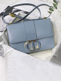 Dior original box calfskin 30 montaigne bag M9203 blue-gray