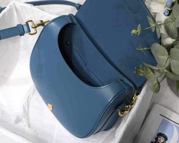 Dior original box calfskin medium bobby bag M9319 steel blue