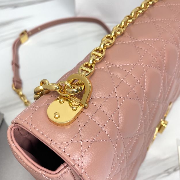 Dior original calfskin large caro bag M9243 pink