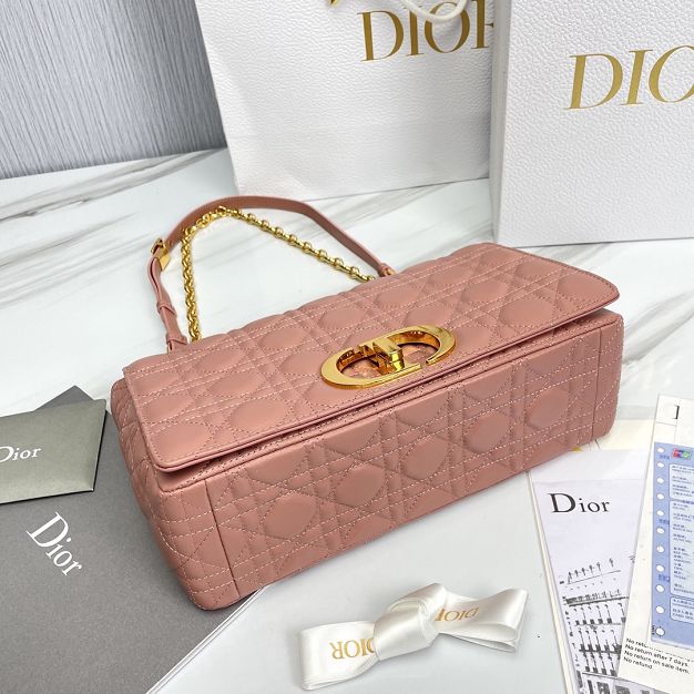 Dior original calfskin large caro bag M9243 pink