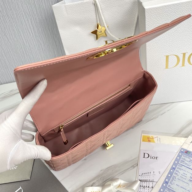 Dior original calfskin large caro bag M9243 pink