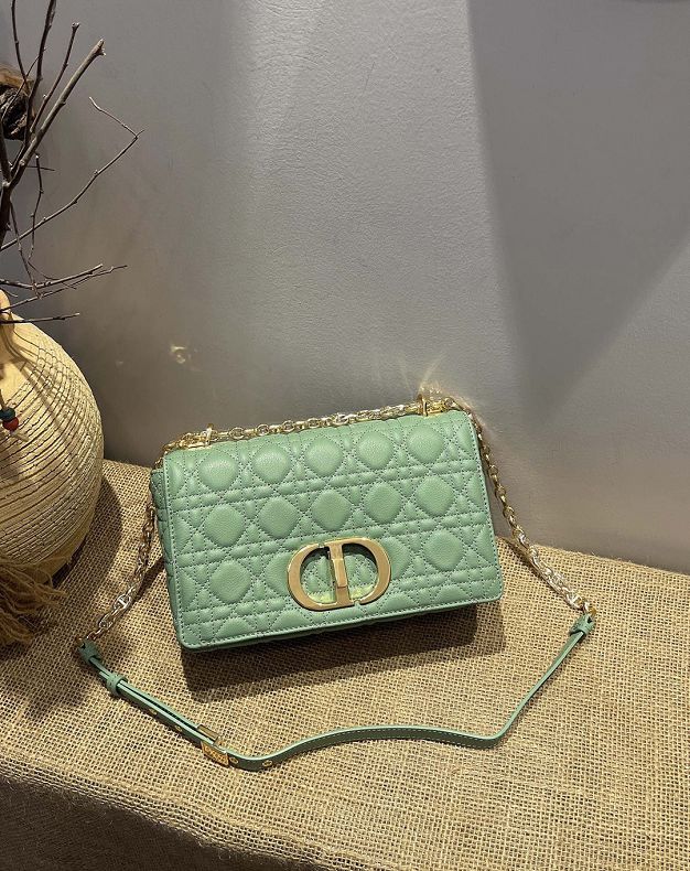 Dior original calfskin medium caro bag M9242 mint green