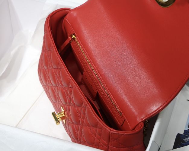 Dior original calfskin medium caro bag M9242 red