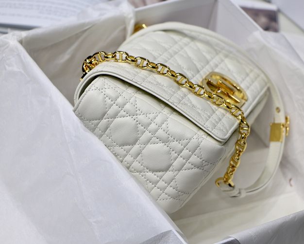 Dior original calfskin medium caro bag M9242 white