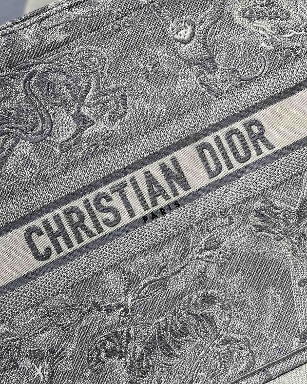 Dior original canvas book tote bag M1286 light grey
