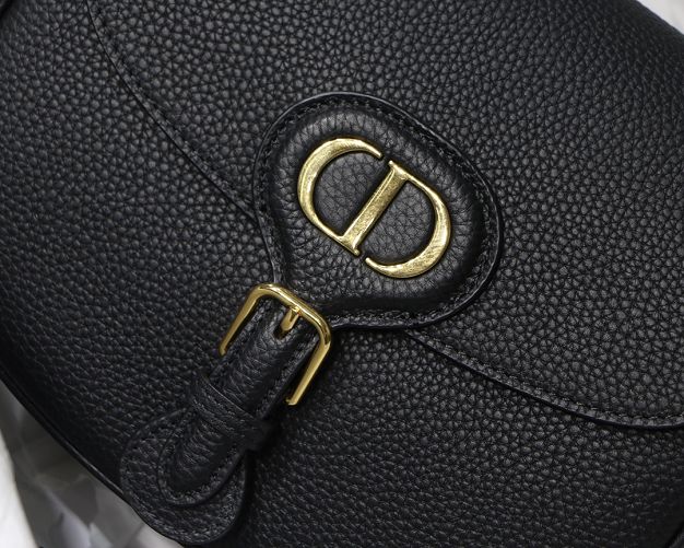 Dior original grained calfskin medium bobby bag M9319 black