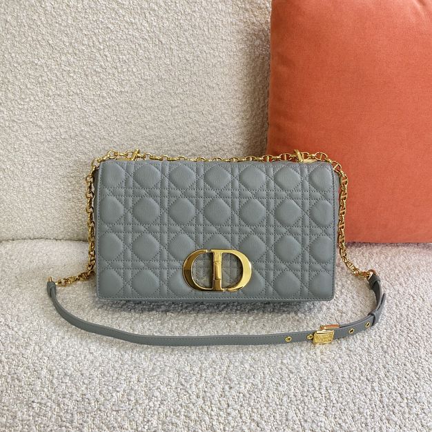 Dior original calfskin large caro bag M9243 grey