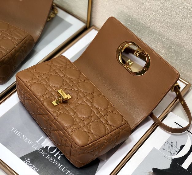 Dior original calfskin small caro bag M9241 caramel