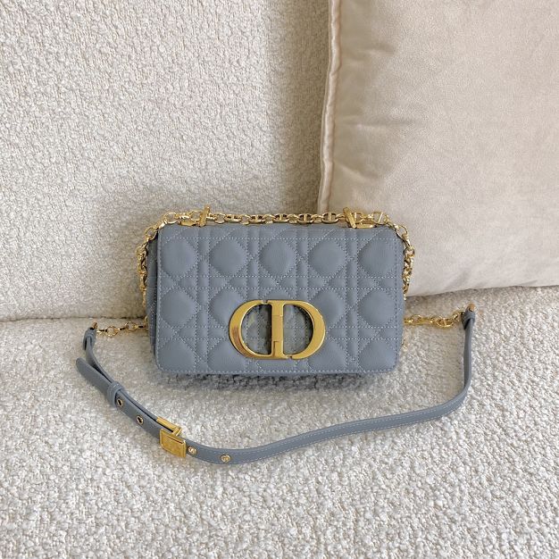 Dior original calfskin small caro bag M9241 light blue