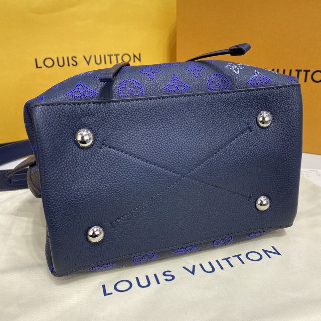 Louis vuitton original mahina leather muria bucket bag M59554 blue
