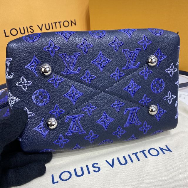 Louis vuitton original mahina leather bella bucket bag M59552 blue