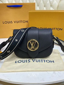 2022 Louis vuitton original calfskin pont 9 soft pm handbag M58727 black