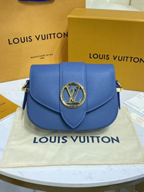 2022 Louis vuitton original calfskin pont 9 soft pm handbag M58964 blue