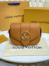 2022 Louis vuitton original calfskin pont 9 soft pm handbag M58964 caramel