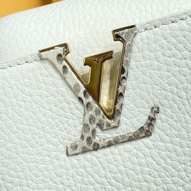 Louis vuitton original calfskin capucines mini handbag M56399 white