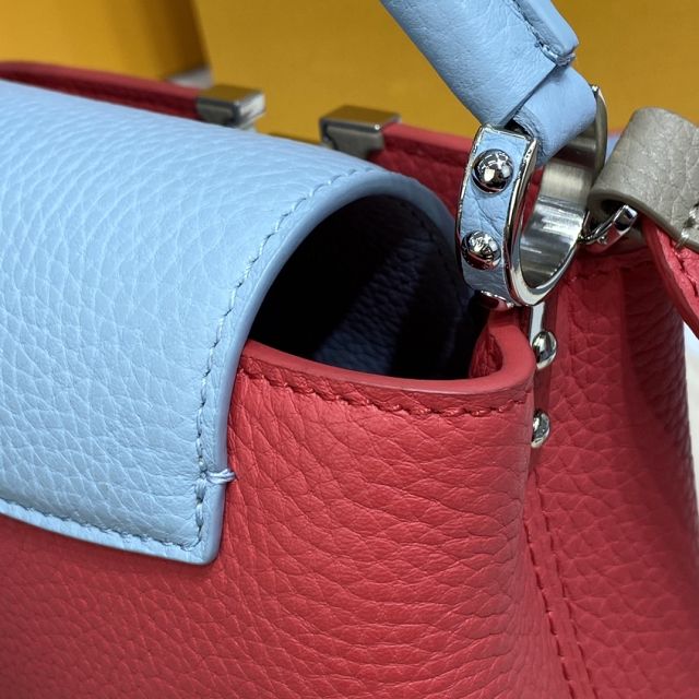 Louis vuitton original calfskin capucines mini handbag M57520 blue&red