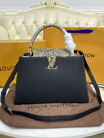 Louis vuitton original calfskin capucines pm handbag N95383 black