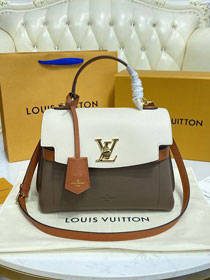 Louis vuitton original calfskin lockme ever BB handbag M56645 apricot&blue