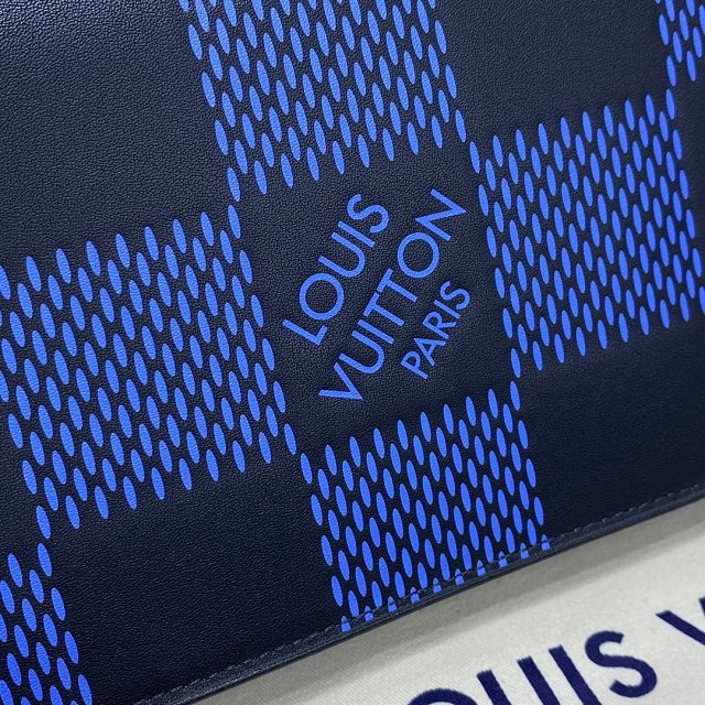 Louis vuitton original calfskin studio messenger bag N50037 blue