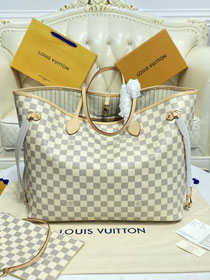 Louis vuitton original damier aziur neverfull gm N41360 beige