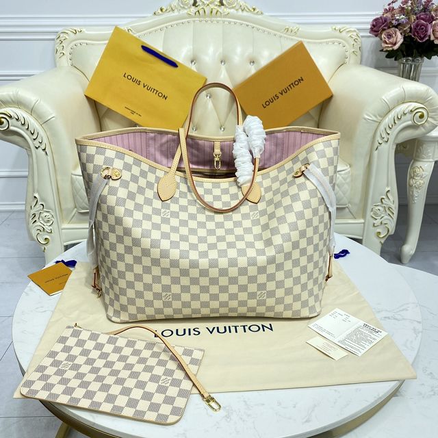 Louis vuitton original damier aziur neverfull gm N41604 pink