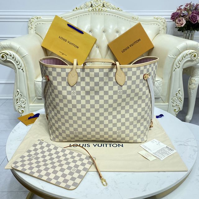 Louis vuitton original damier aziur neverfull gm N41604 pink