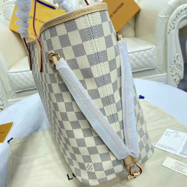 Louis vuitton original damier azur neverfull mm N41361 beige