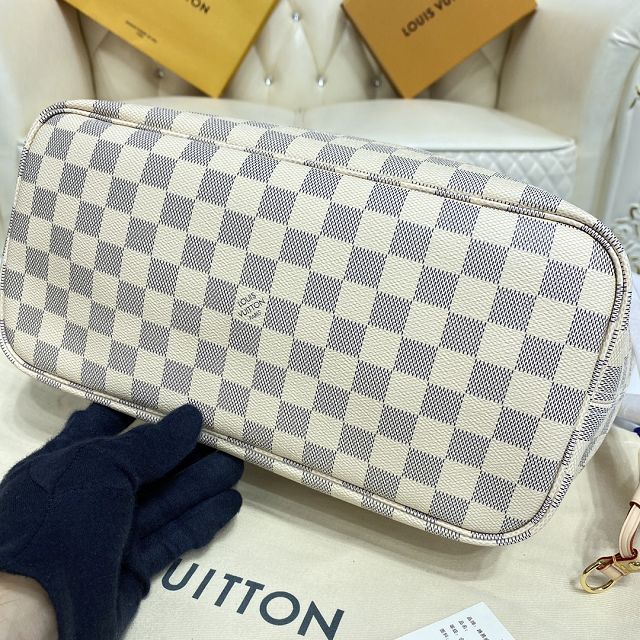 Louis vuitton original damier azur neverfull mm N41361 beige