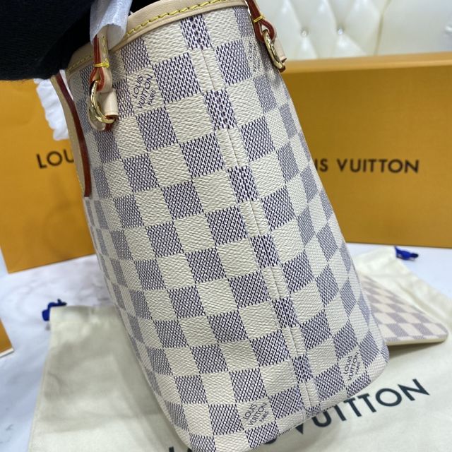 Louis vuitton original damier azur neverfull pm N41363 pink