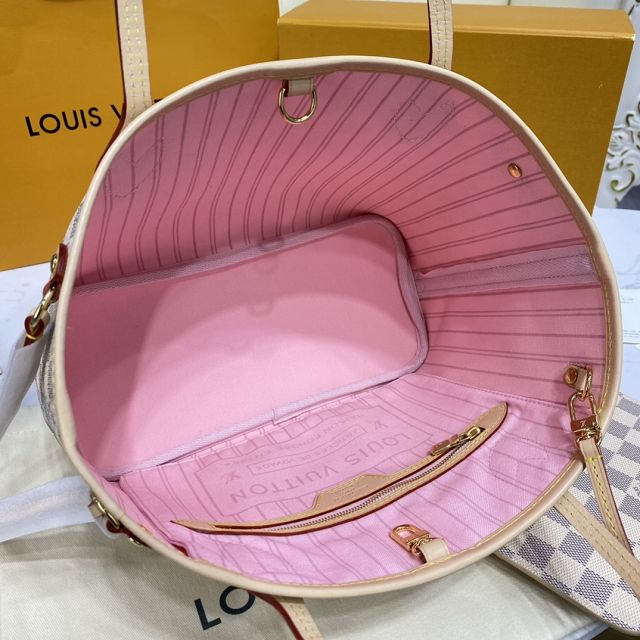 Louis vuitton original damier azur neverfull pm N41363 pink