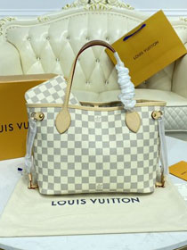 Louis vuitton original damier azur neverfull pm N41362 beige