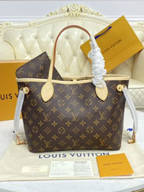 Louis vuitton original monogram canvas neverfull pm M41000 beige