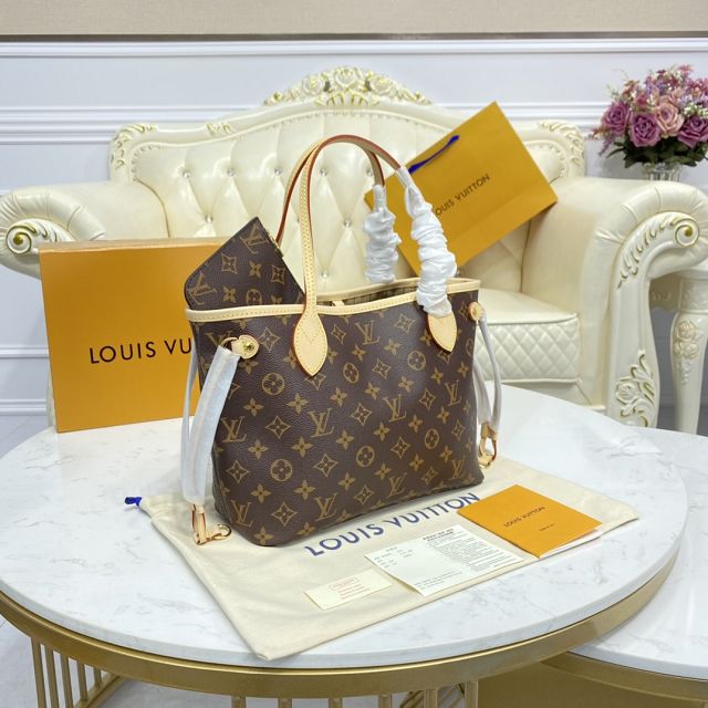 Louis vuitton original monogram canvas neverfull pm M41000 beige