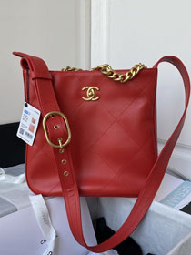 2022 CC original calfskin hobo handbag AS2844 red