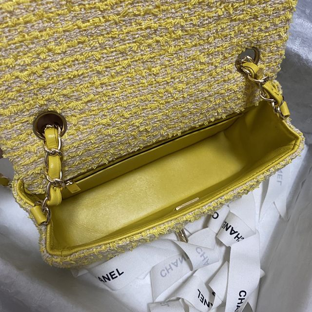 CC original tweed mini flap bag A69900 yellow