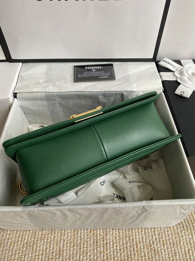 CC original fine grained calfskin medium boy handbag A67086-2 green