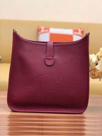 Hermes original togo leather evelyne pm shoulder bag E28 wine