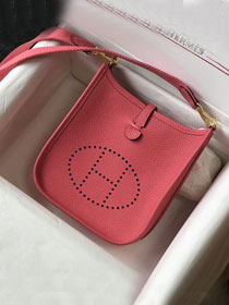 Hermes original togo leather mini evelyne tpm 17 shoulder bag E17 rose lipstick