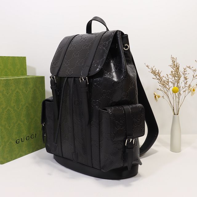 GG original embossed calfskin backpack 625770 black