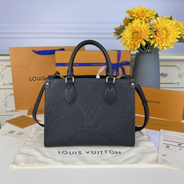 Louis vuitton original embossed calfskin onthego pm M45661 black