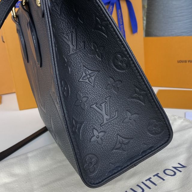 Louis vuitton original embossed calfskin onthego pm M45661 black