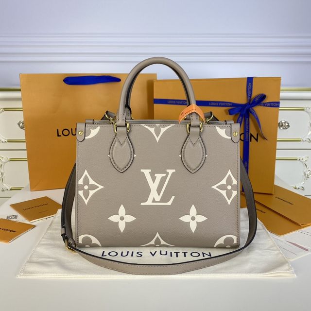 Louis vuitton original embossed calfskin onthego pm m45779 grey