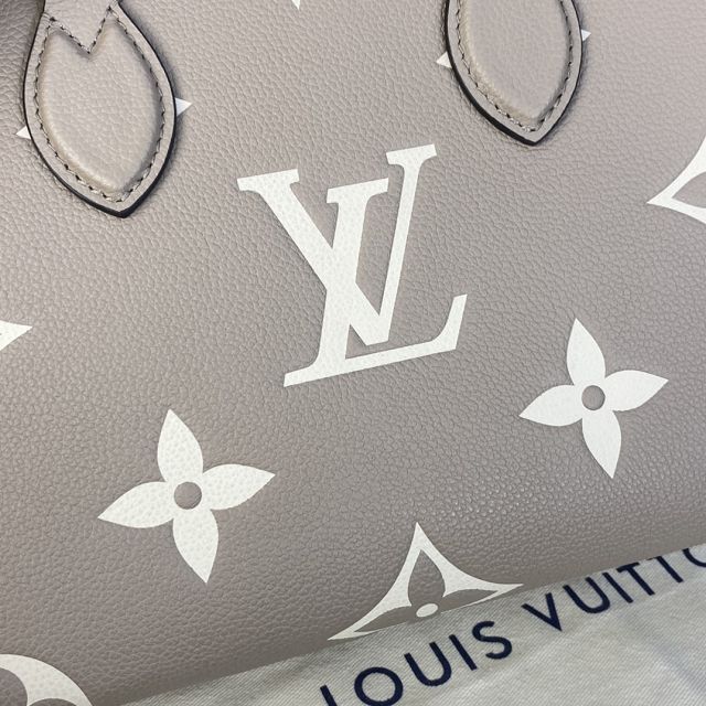 Louis vuitton original embossed calfskin onthego pm m45779 grey