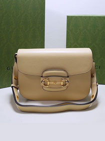 2022 GG original calfskin 1955 horsebit shoulder bag 602204 beige