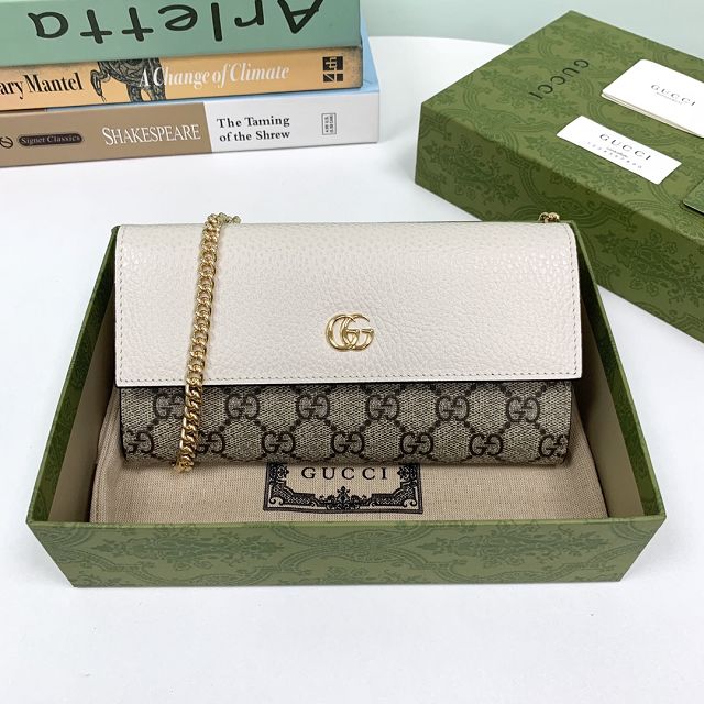 GG original canvas marmont chain wallet 546585 white