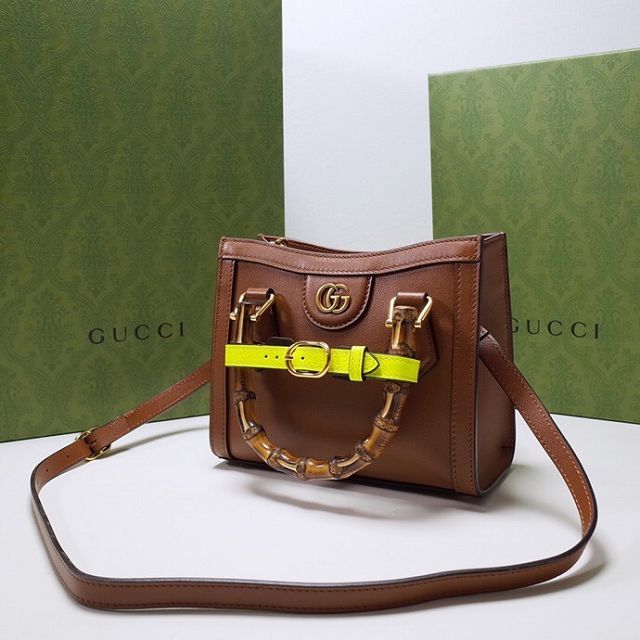 2022 GG original calfskin diana mini tote bag 655661 brown