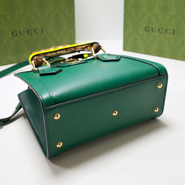 2022 GG original calfskin diana mini tote bag 655661 green