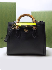 2022 GG original calfskin diana small tote bag 660195 black